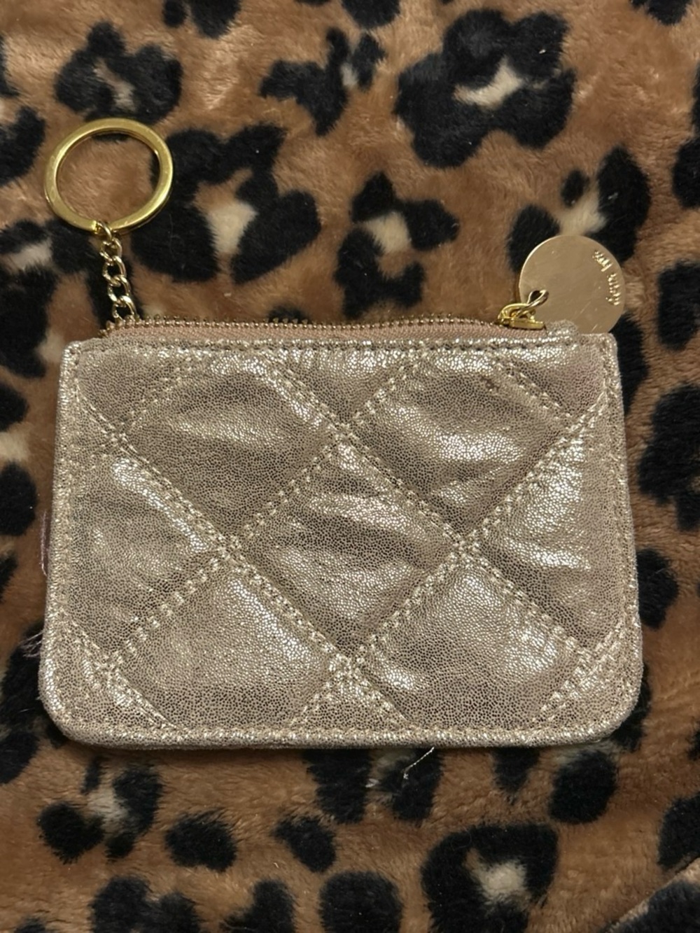 Deux Lux Quilted Metallic Rose Gold Key & Card Holder